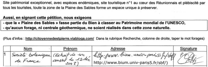 Soutien de la Société Botanique de France pour la préservation de la Plaine des sables