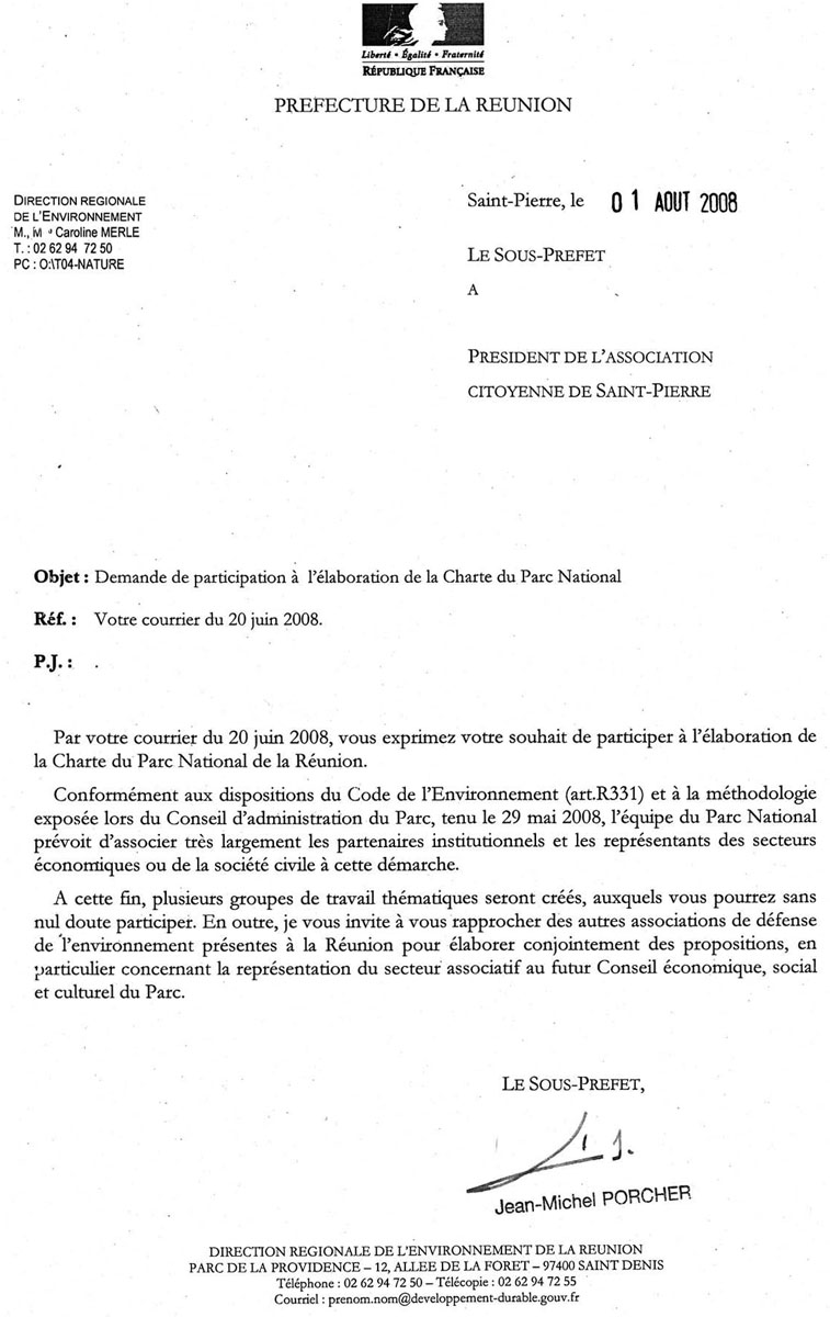 Enquête publique sur la charte du parc national de la Réunion